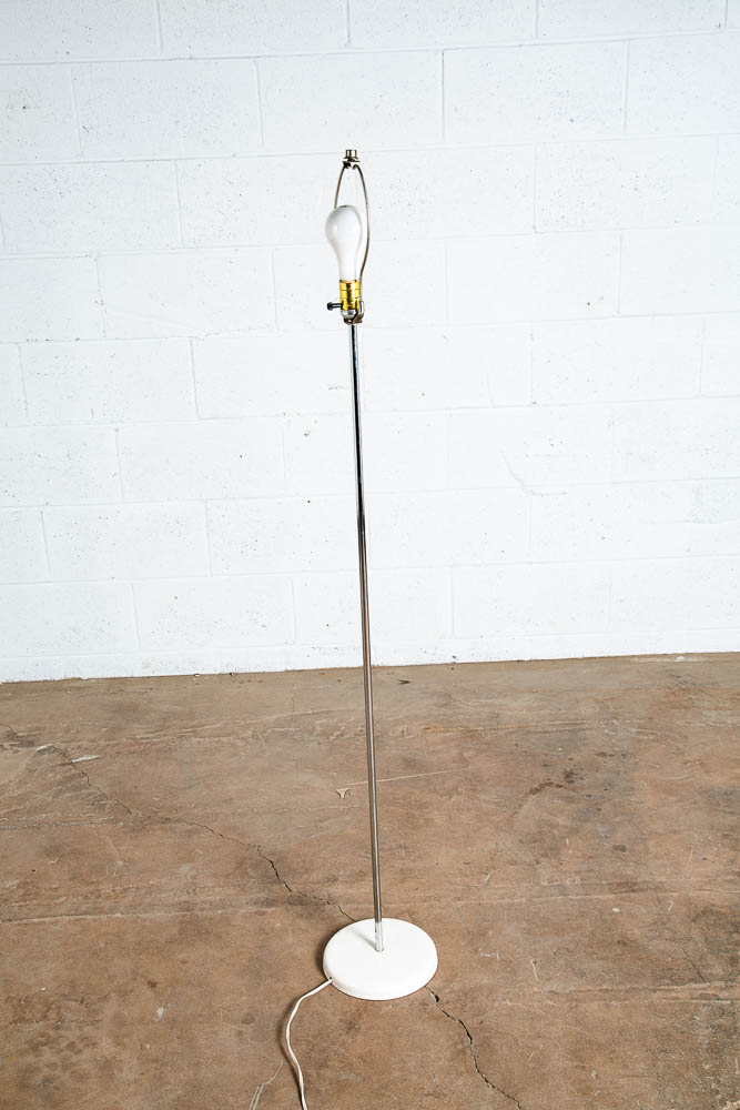 Mid Century Modern Floor Lamp Chrome 1 Light Lightolier Mcm Round Minimalist NM - Image 3