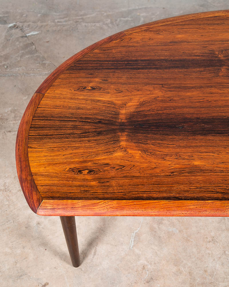 Mid Century Danish Modern Coffee Table Brazilian Rosewood Rounded Mcm Dark Wood - Image 12