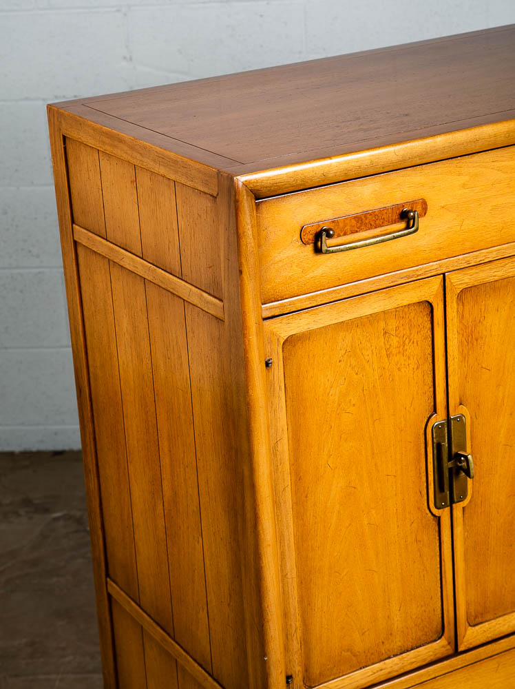 Mid Century Modern Dresser Highboy Drexel Bleached Walnut Burl Vintage 5 Drawer - Image 12