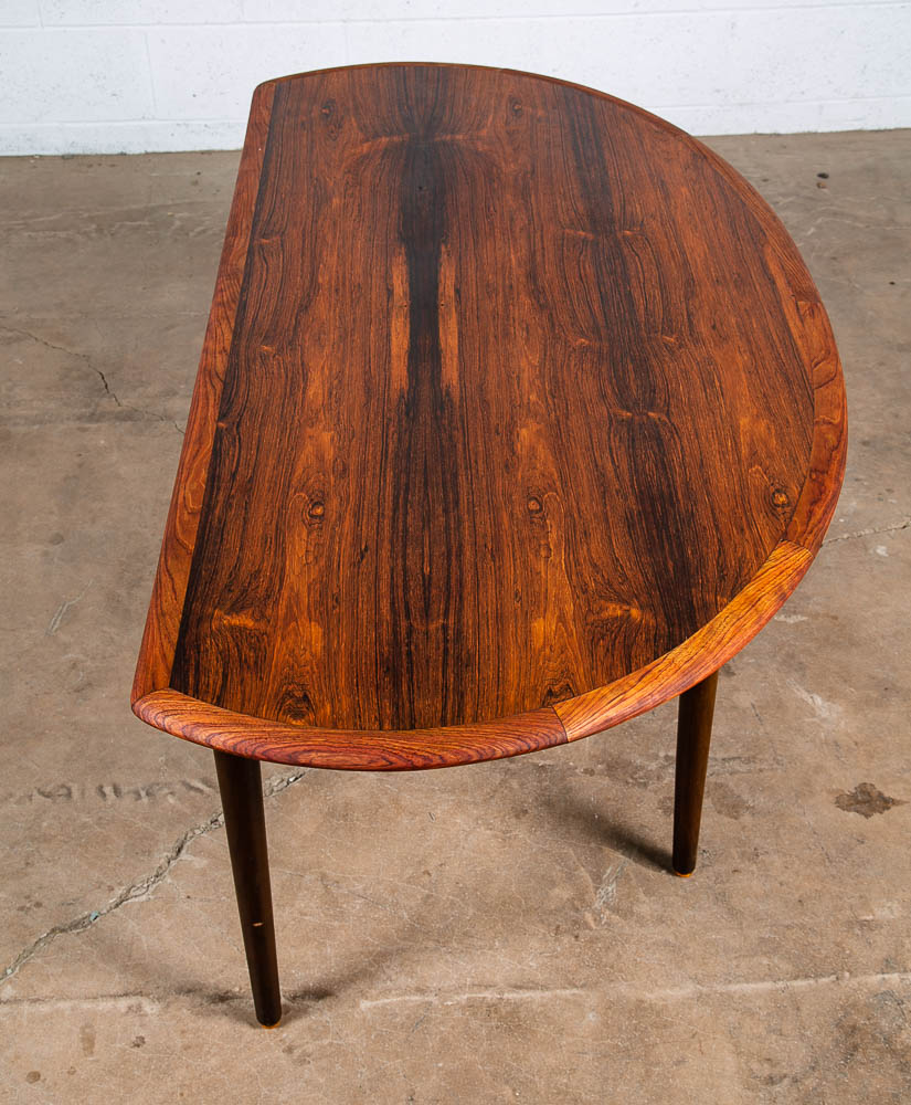 Mid Century Danish Modern Coffee Table Brazilian Rosewood Rounded Mcm Dark Wood - Image 10