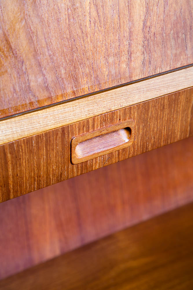 Mid Century Danish Modern Credenza Highboard Teak Oak Drawers 2 tier Cabinet Mcm - Image 6