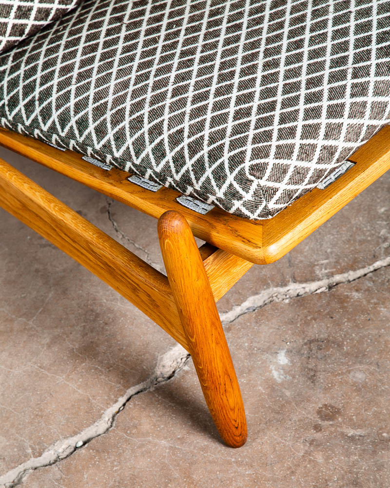 Mid Century Danish Modern Lounge Chair Solid Oak Torben Strandgaard Refinished - Image 9