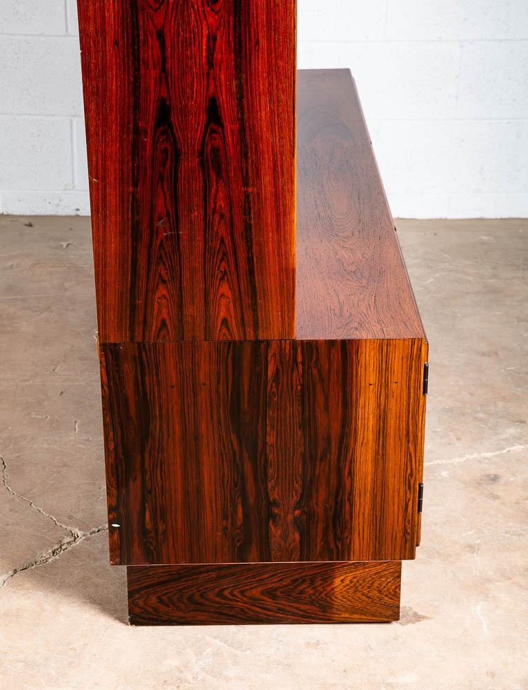 Mid Century Danish Modern Bookshelf Credenza Brazilian Rosewood Doors Omann Jun - Image 8