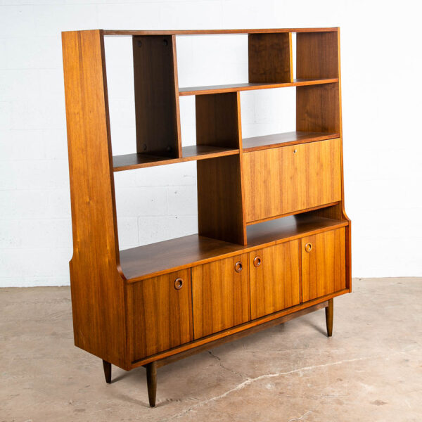 Mid Century Modern Room Divider Wall Unit Credenza Cabinet Walnut Vintage Danish - Image 3