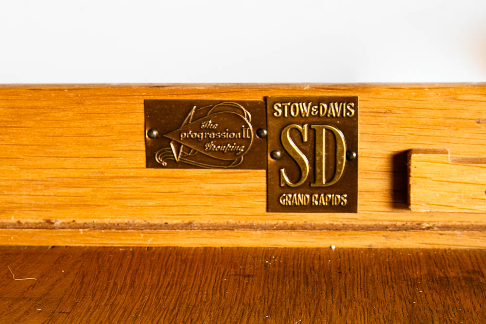 Mid Century Modern Desk Executive Office Stow Davis Boomerang Large Walnut Mcm - Image 8