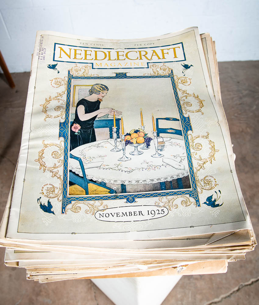 Antique Magazine Lot 110+ Needlecraft 1919-1930 Advertisement Sewing Crafts Mcm