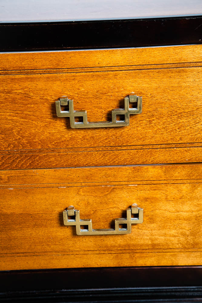 Mid Century Modern Nightstands End Table Set Side Bassett Black Brass Cherry Mcm - Image 11