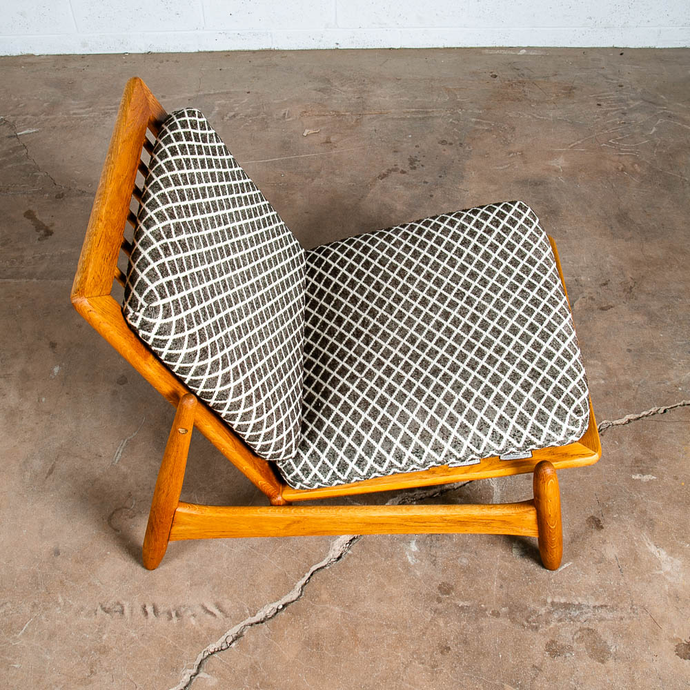 Mid Century Danish Modern Lounge Chair Solid Oak Torben Strandgaard Refinished - Image 3