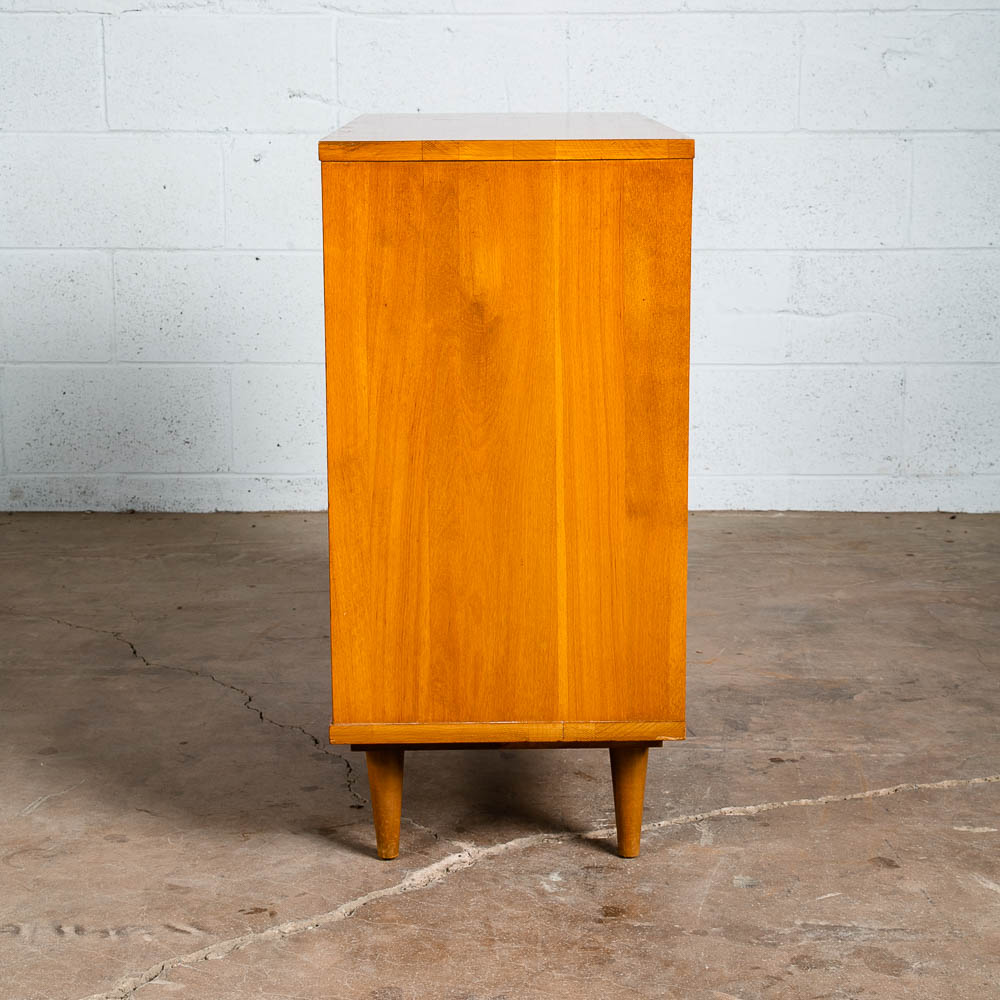 Mid Century Modern Bookshelf Compact Solid Birch Wood Adjustable Shelf Legs - Image 4