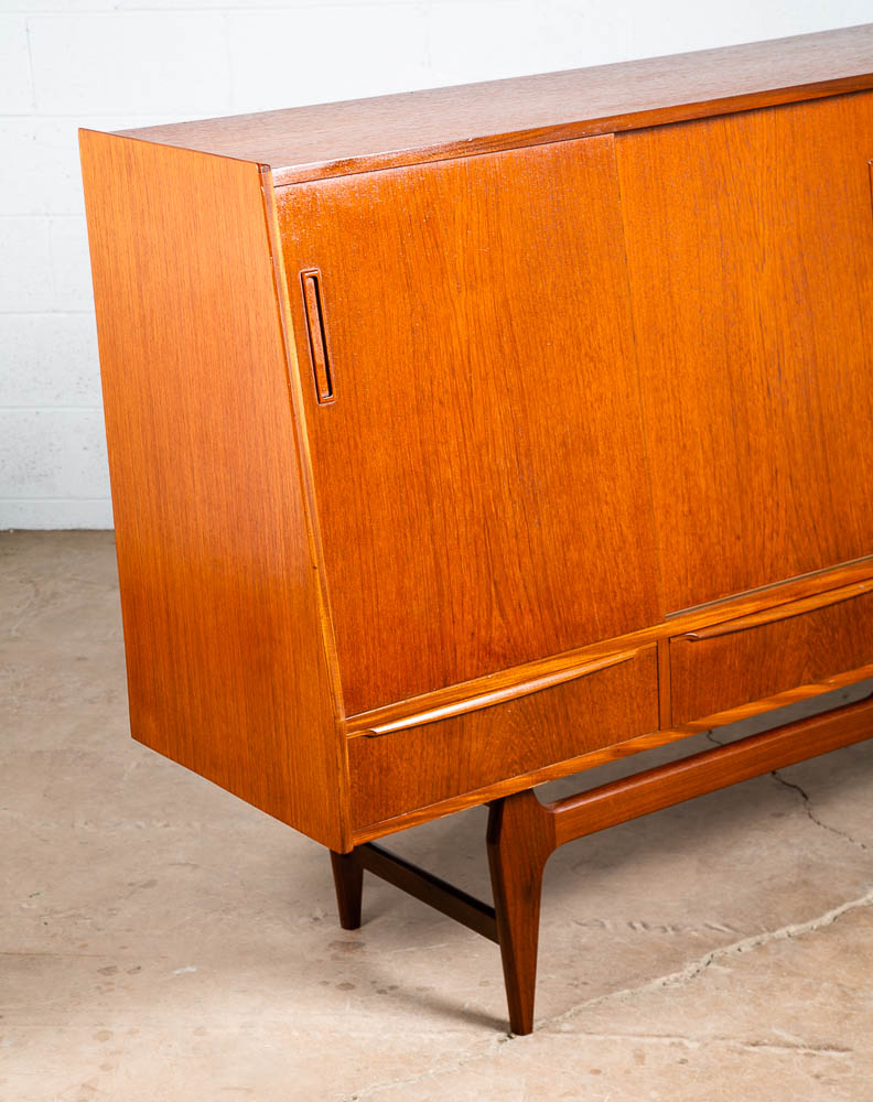 Mid Century Danish Modern Credenza Highboard Bar Sideboard Denmark Mcm Drawers - Image 10