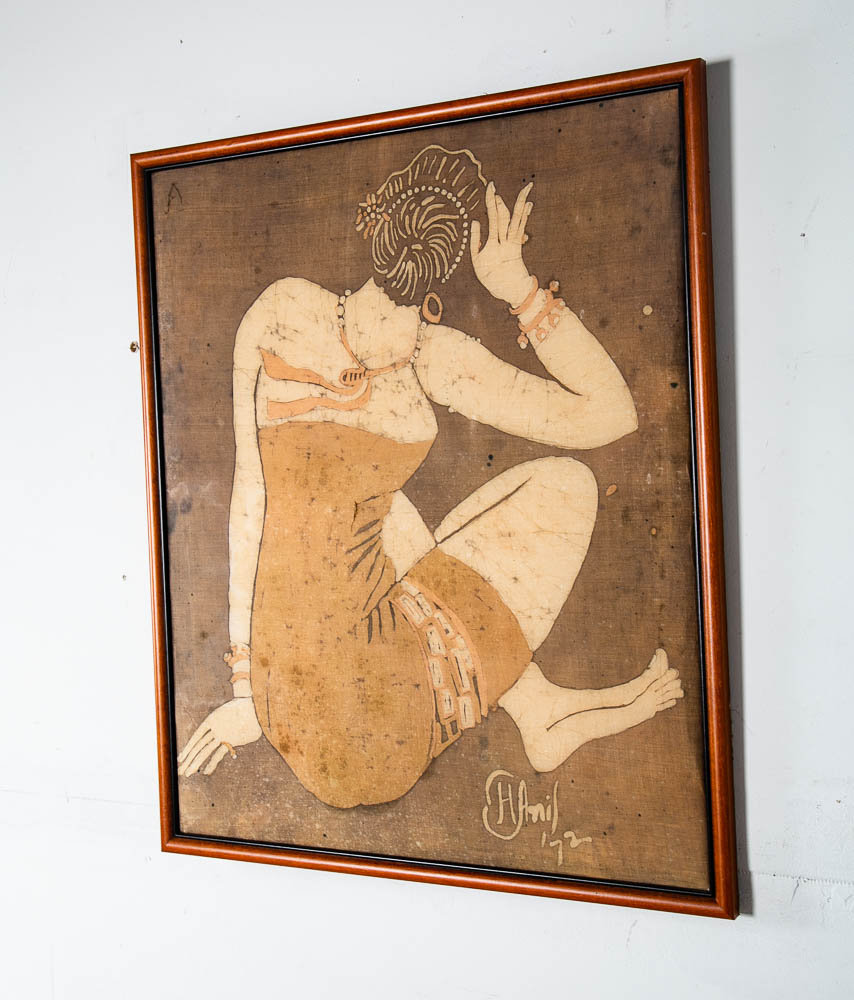 Mid Century Modern Tapestry Wall Art Tie Dye Batik Fabrik Original Art Artwork - Image 3