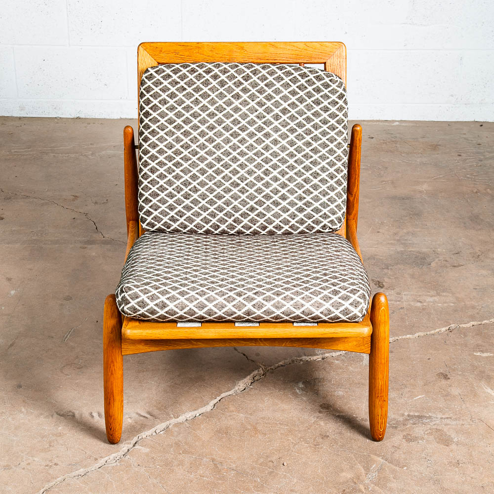 Mid Century Danish Modern Lounge Chair Solid Oak Torben Strandgaard Refinished - Image 11