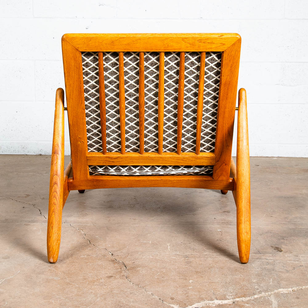 Mid Century Danish Modern Lounge Chair Solid Oak Torben Strandgaard Refinished - Image 5