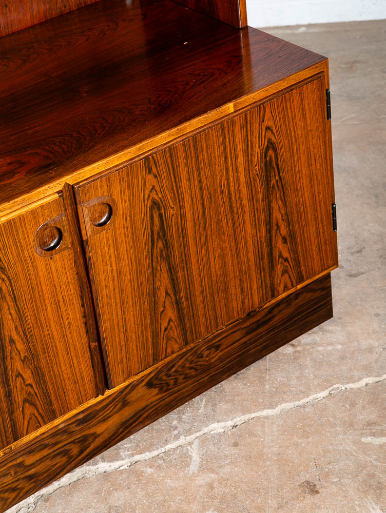 Mid Century Danish Modern Bookshelf Credenza Brazilian Rosewood Doors Omann Jun - Image 12