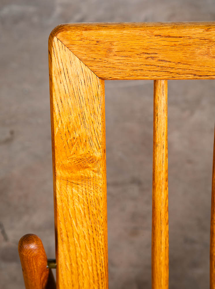 Mid Century Danish Modern Lounge Chair Solid Oak Torben Strandgaard Refinished - Image 12