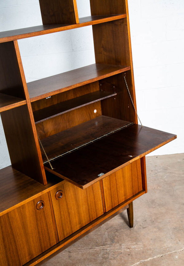Mid Century Modern Room Divider Wall Unit Credenza Cabinet Walnut Vintage Danish - Image 10