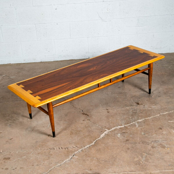 Mid Century Modern Coffee Table Walnut Lane Acclaim Long Cocktail Surfboard Mcm - Image 3