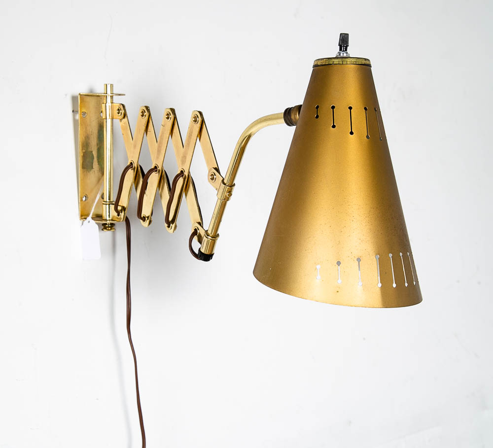 Mid Century Modern Lamp Wall Sconce Brass Thurston Lightolier Brass Metal Gold - Image 2