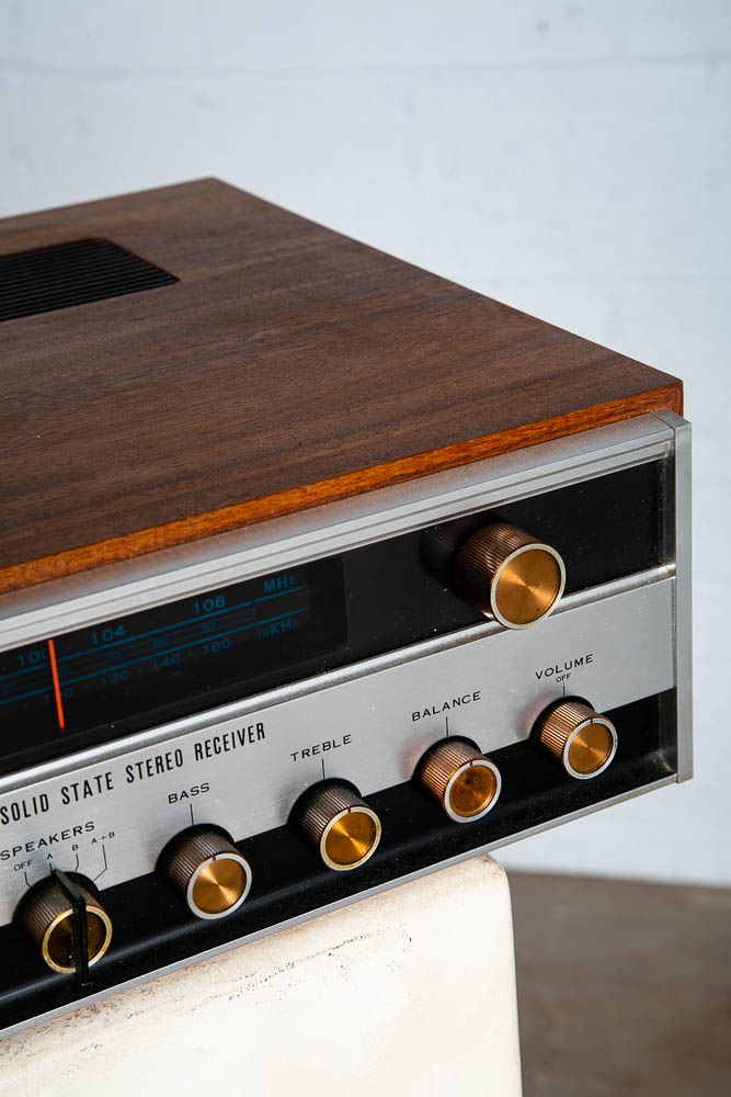 Vintage Receiver Akai Silver Face AA-6600 Stereo Walnut Wood Case Solid State VG - Image 9