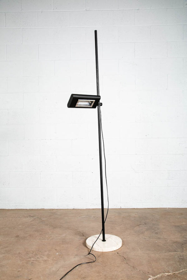 Mid Century Modern Floor Lamp Italy Marble Adjustable Post Modern Halogen Black - Image 2