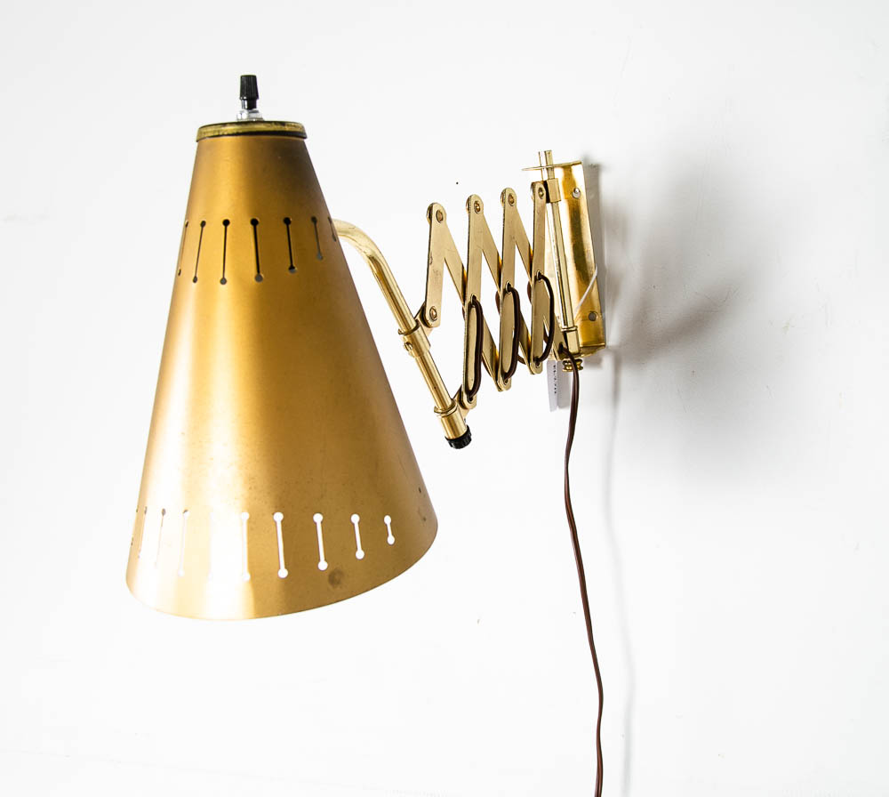 Mid Century Modern Lamp Wall Sconce Brass Thurston Lightolier Brass Metal Gold - Image 3