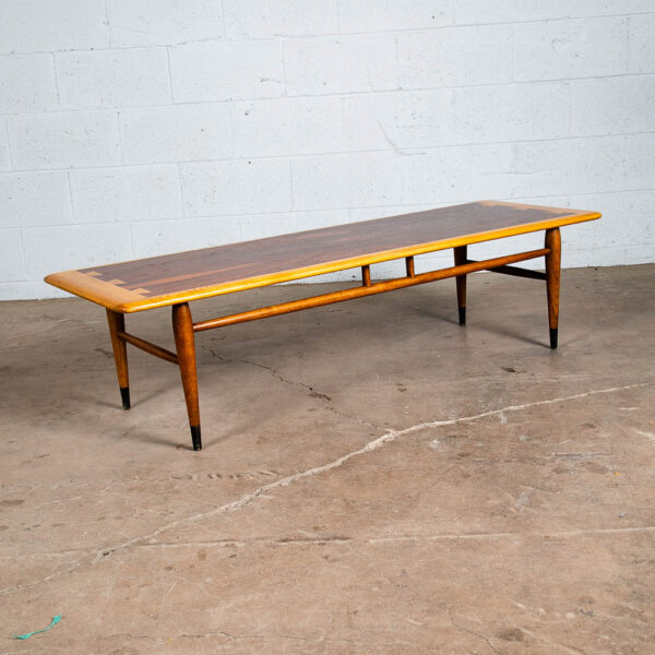 Mid Century Modern Coffee Table Walnut Lane Acclaim Long Cocktail Surfboard Mcm - Image 4