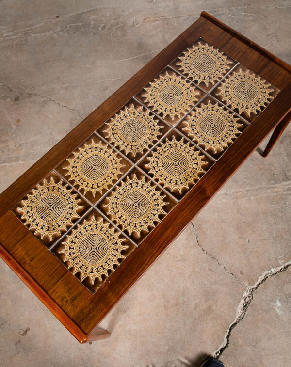 Mid Century Danish Modern End Table Side Entryway Rosewood Wide Tile Wood Mcm NM - Image 5