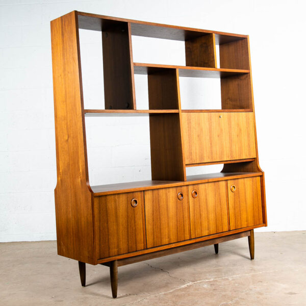 Mid Century Modern Room Divider Wall Unit Credenza Cabinet Walnut Vintage Danish
