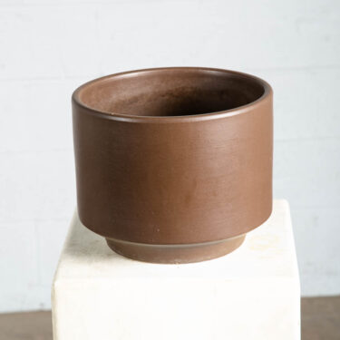 Mid Century Modern Planter 10x8 Brown Matte Large Gainey Ceramic Vintage Round M