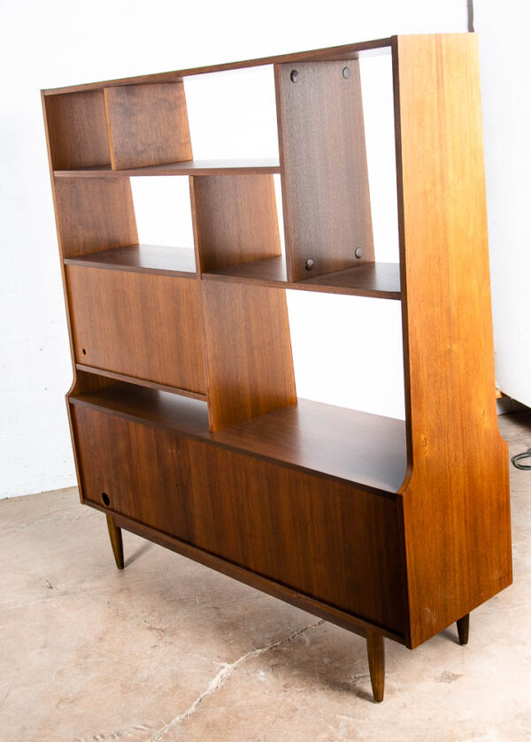 Mid Century Modern Room Divider Wall Unit Credenza Cabinet Walnut Vintage Danish - Image 6