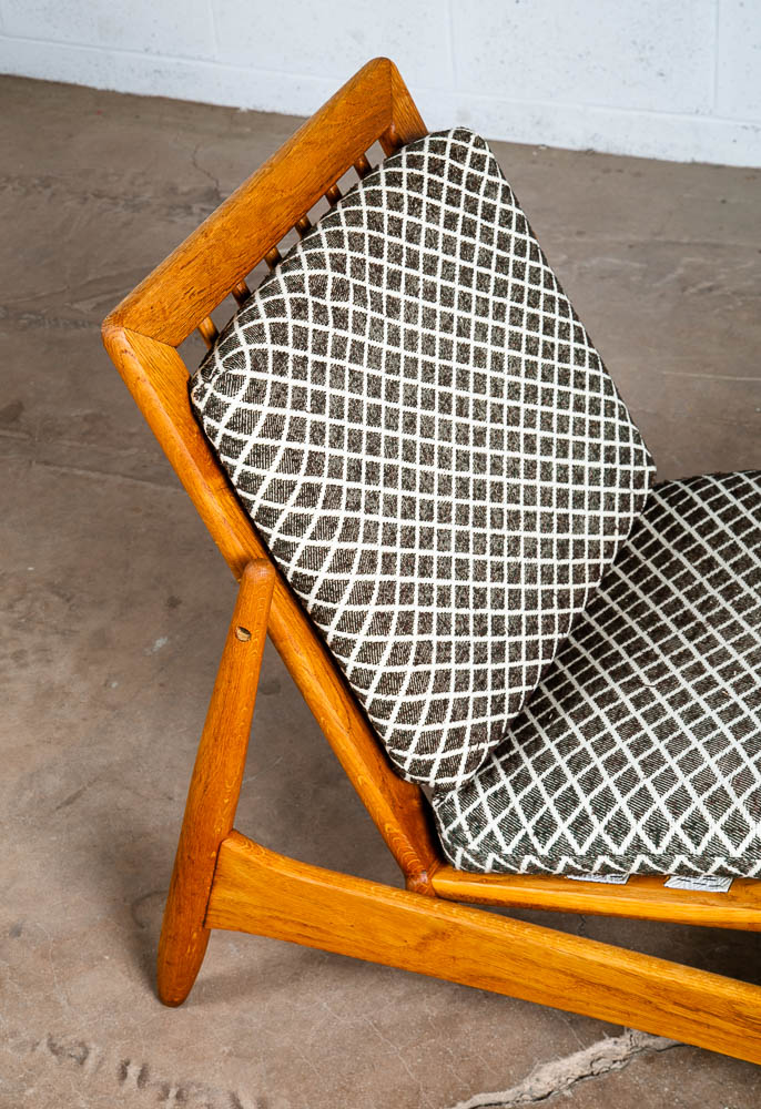 Mid Century Danish Modern Lounge Chair Solid Oak Torben Strandgaard Refinished - Image 8