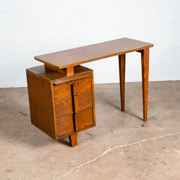 Mid Century Modern Desk Office 3 Drawers Sliding Table Custom Wood Pine Artisan - Image 2