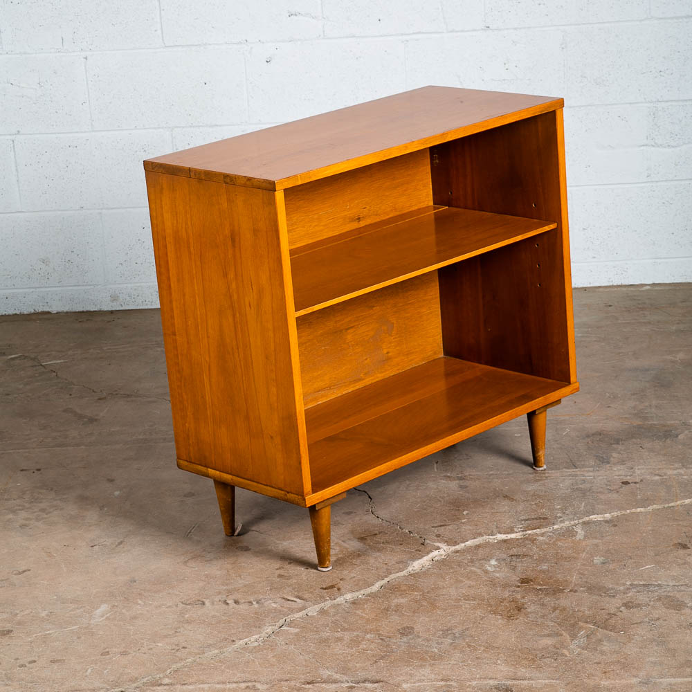 Mid Century Modern Bookshelf Compact Solid Birch Wood Adjustable Shelf Legs - Image 8
