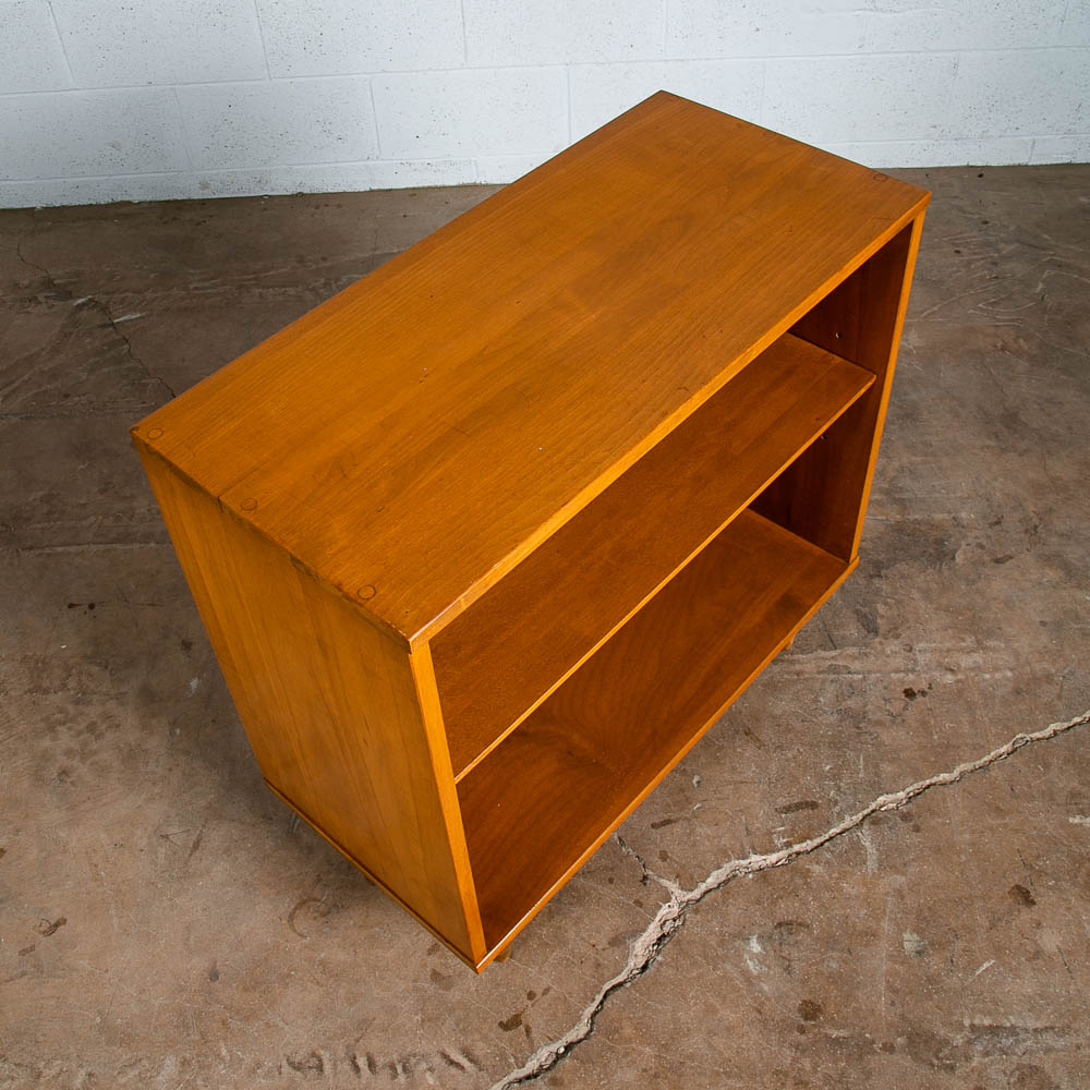Mid Century Modern Bookshelf Compact Solid Birch Wood Adjustable Shelf Legs - Image 6