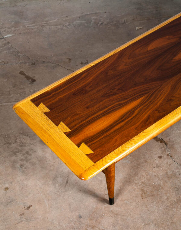 Mid Century Modern Coffee Table Walnut Lane Acclaim Long Cocktail Surfboard Mcm - Image 7