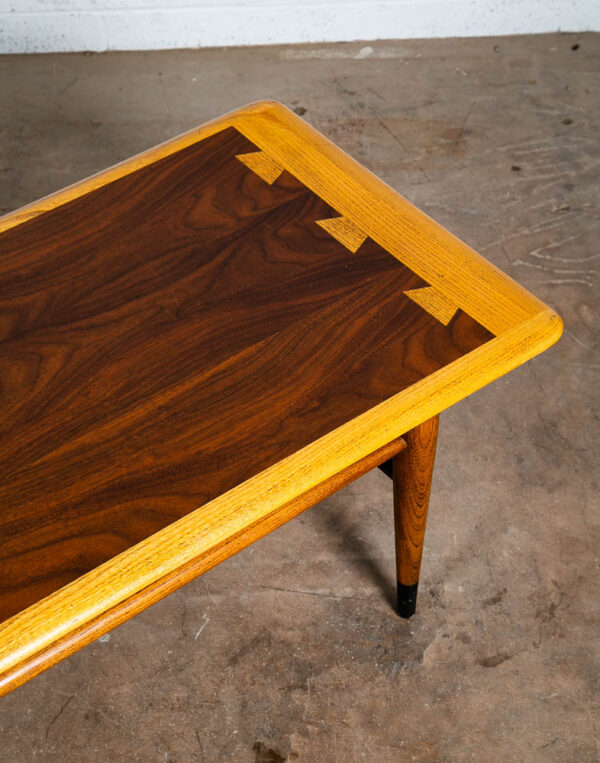 Mid Century Modern Coffee Table Walnut Lane Acclaim Long Cocktail Surfboard Mcm - Image 6