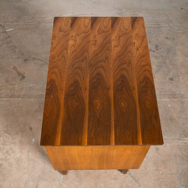 Mid Century Modern Nightstands End Table Set Side Bassett Mayan 2 Drawers Walnut - Image 7