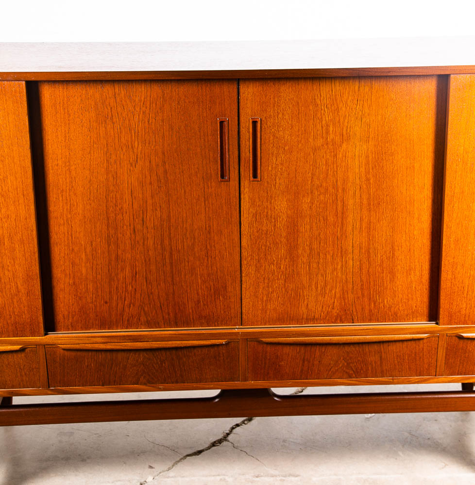 Mid Century Danish Modern Credenza Highboard Bar Sideboard Denmark Mcm Drawers - Image 11