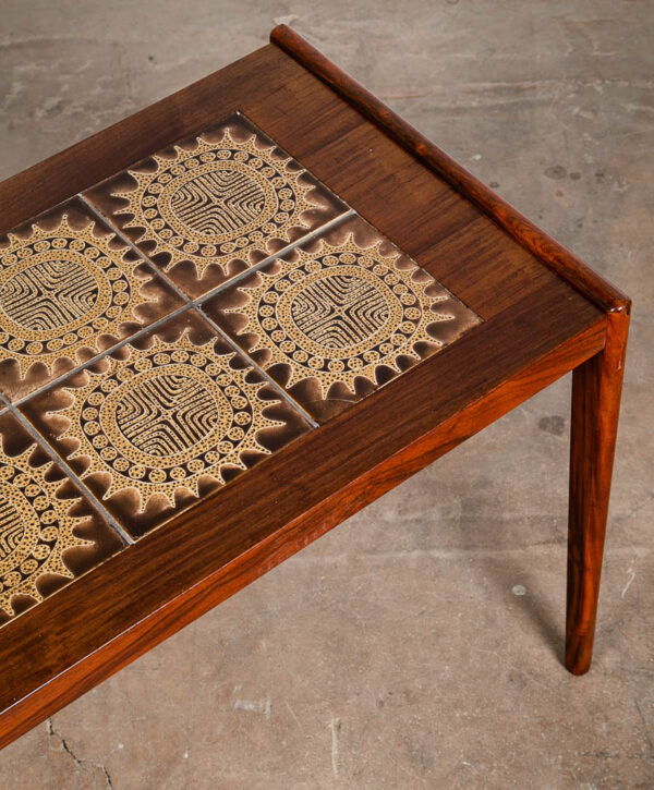 Mid Century Danish Modern End Table Side Entryway Rosewood Wide Tile Wood Mcm NM - Image 8