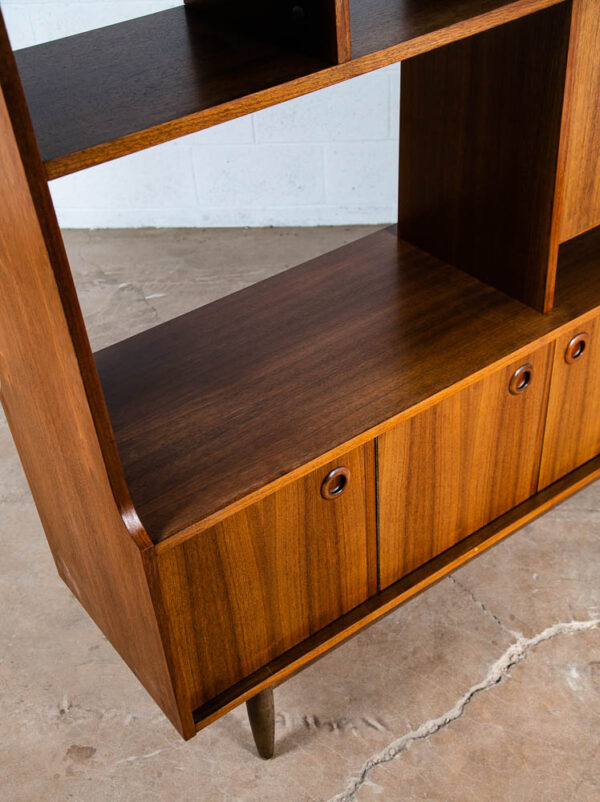 Mid Century Modern Room Divider Wall Unit Credenza Cabinet Walnut Vintage Danish - Image 7