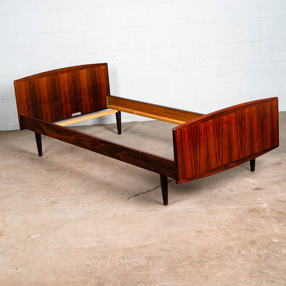 Mid Century Danish Modern Bed Frame Sm Single Rosewood Denmark Sannemanns Mobler