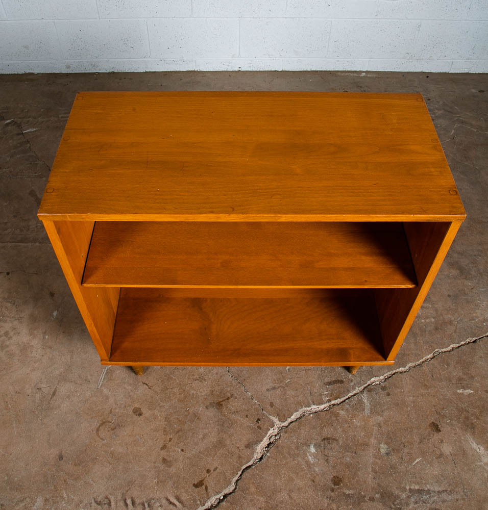 Mid Century Modern Bookshelf Compact Solid Birch Wood Adjustable Shelf Legs - Image 7