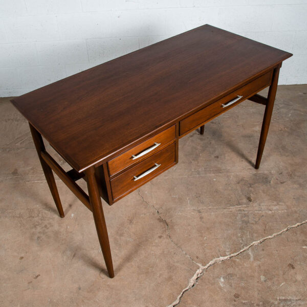 Mid Century Modern Desk Solid Walnut Executive Office Drexel 3 Drawer Floating