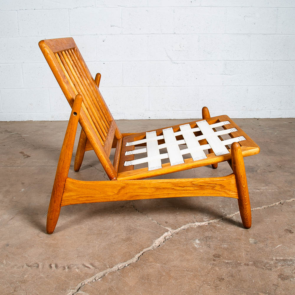 Mid Century Danish Modern Lounge Chair Solid Oak Torben Strandgaard Refinished - Image 6