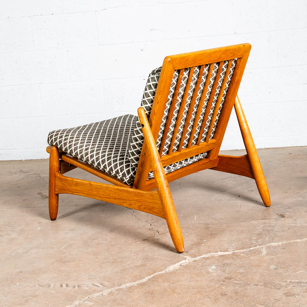 Mid Century Danish Modern Lounge Chair Solid Oak Torben Strandgaard Refinished - Image 4