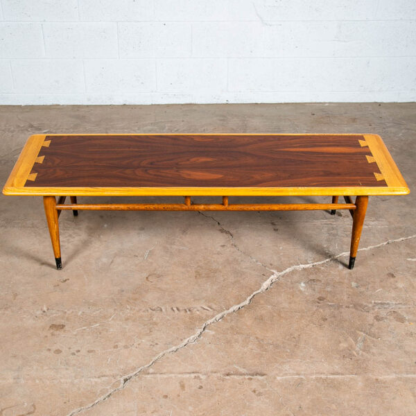 Mid Century Modern Coffee Table Walnut Lane Acclaim Long Cocktail Surfboard Mcm - Image 2