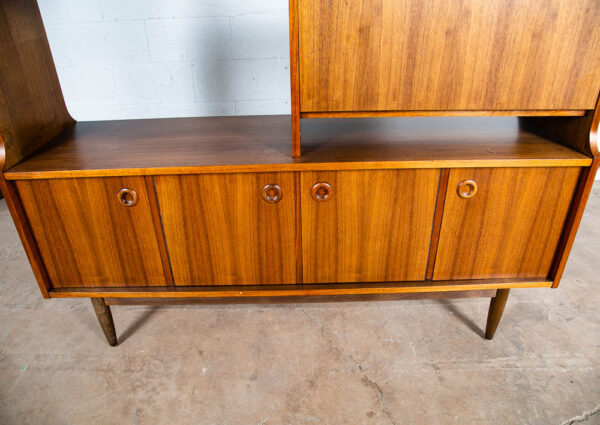 Mid Century Modern Room Divider Wall Unit Credenza Cabinet Walnut Vintage Danish - Image 8
