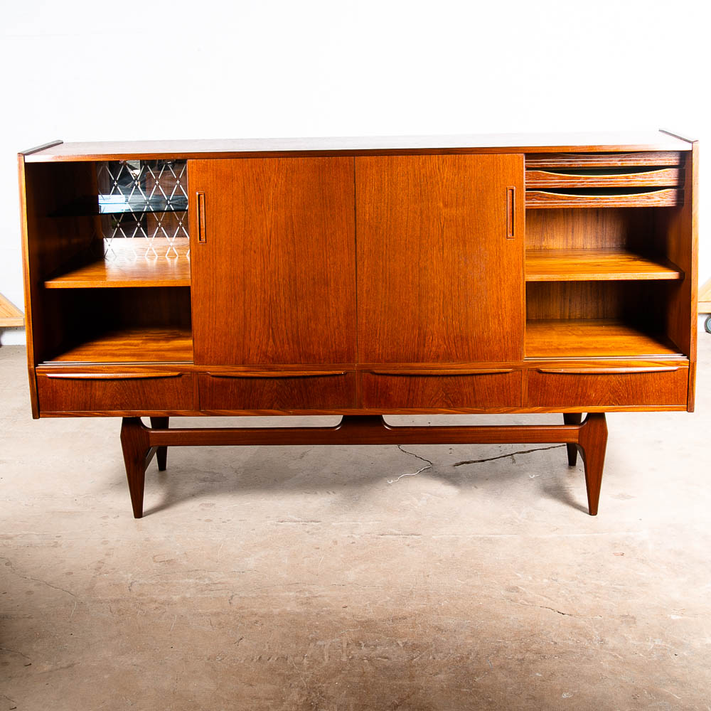 Mid Century Danish Modern Credenza Highboard Bar Sideboard Denmark Mcm Drawers - Image 3