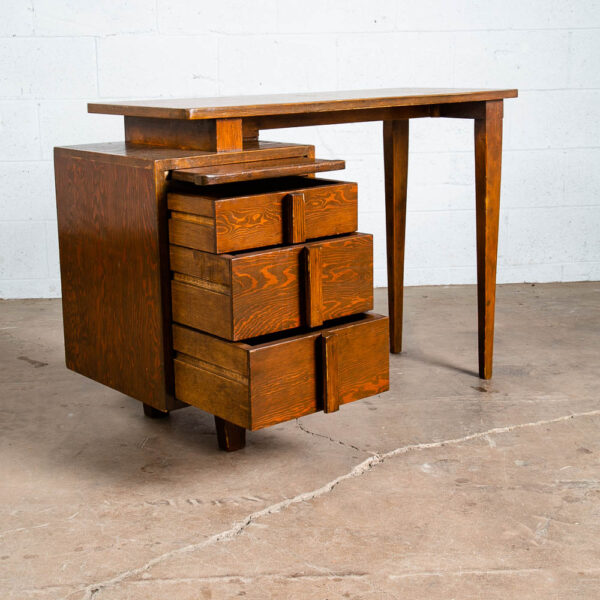 Mid Century Modern Desk Office 3 Drawers Sliding Table Custom Wood Pine Artisan - Image 5
