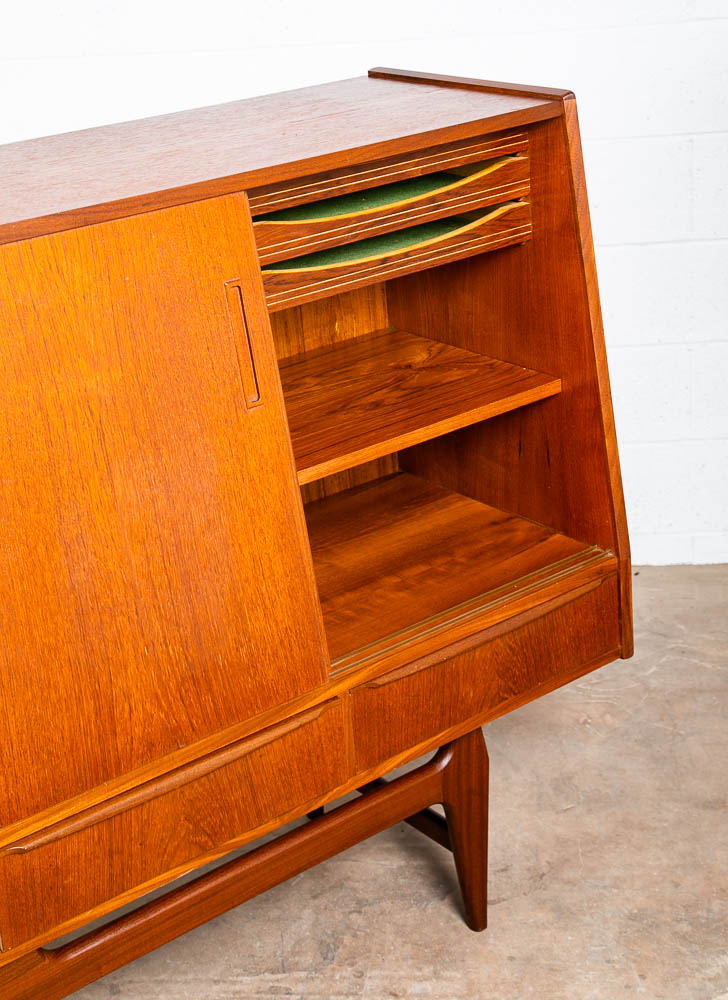 Mid Century Danish Modern Credenza Highboard Bar Sideboard Denmark Mcm Drawers - Image 6